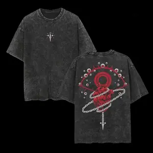 Retro Scarlet Eyes Hunter x Hunter Anime Vintage  Washed Tee Unisex Mineral Anime Manga Washed Heavy Cotton T-shirt, Gift For Anime Fan Lover