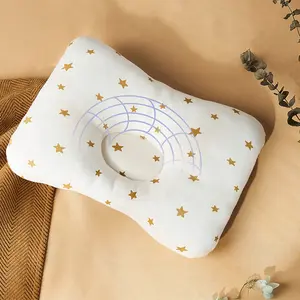 Baby Anti-Flat Head Shaping Pillow, Breathable Cotton Newborn Pillow, Unisex Infant Pillows, Size S:l 22x18cm/28x20cm