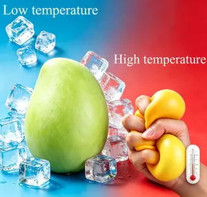 Mango Squishy Simulation Stretchy Fruit Stress Ball, Soft Sensory Toy for Anxiety Relief, Slow Rise Fidget Cube for Office Desk Party gifts