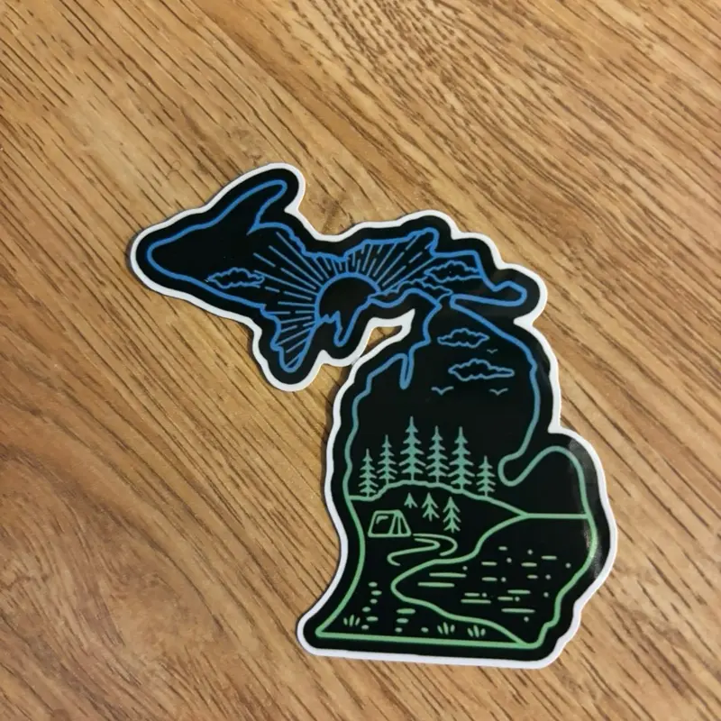 Neon Michigan sticker
