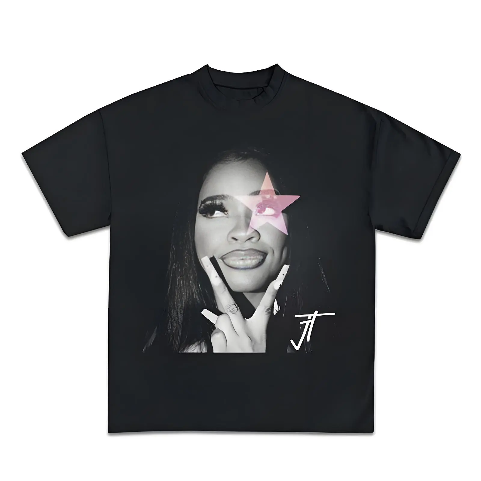 💪Jt Signature Pink1 Women's Retro T-Shirt - Y2K Fashion Graphic Tee Casual Round Neck Short Sleeve for Teens & Young Adults