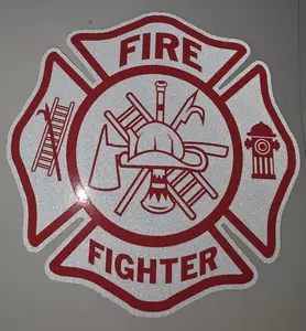 Fire Fighter Reflective Maltese Cross Decal 3 Inch Outdoor for Firefighter Use Durable & Visible Symbol of Service