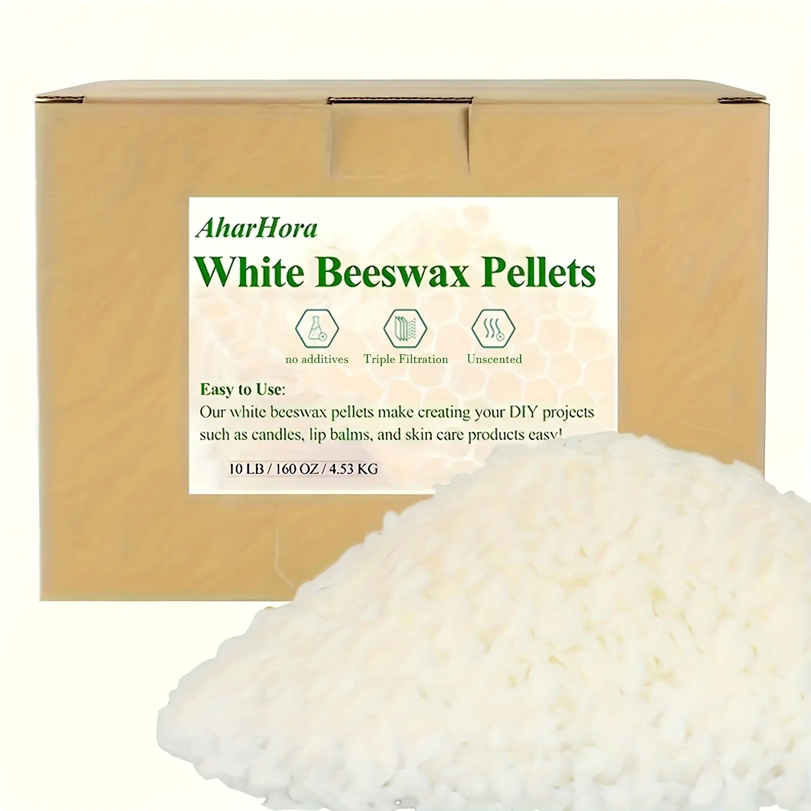 10LB White Beeswax Wax Handmade Raw Materials, High-quality Beeswax Wax Scented Candle Wax, Make Candles, Cup Wax, Scented Candles And Wax, Suitable For Adults, Beginners And Teenagers, For Thanksgiving Christmas Decorations Valentine'S Day Mother'S