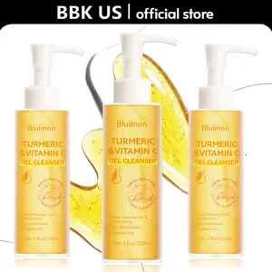 【BUY 1 GET 2 FREE】Turmeric & Vitamin C Gel Cleanser 4 fl oz for Deep Cleansing HydrationRadiance Boosting Texture Refinement & Skin Barrier Support