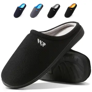 Men's Two-Tone Memory Foam House Slippers Indoor Outdoor Durable Rubber Sole、house shoes、slippers for men、mens slippers、gifts for seniors