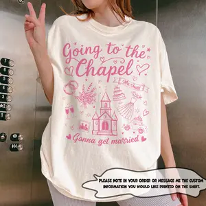 Going to the Chapel Personalized Bridal Shirt, Wedding Day of Bride Hoodie, Gift for Newly Engaged Custom Coquette Future Mrs. Crewneck