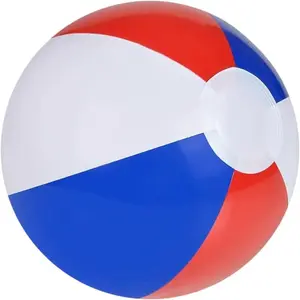 8" Colorful Inflatable Beach Balls - Pack of 12 - Patriotic Red, White and Blue - Floating Bouncing Balls for Pools - Fun Party Favor and Gift