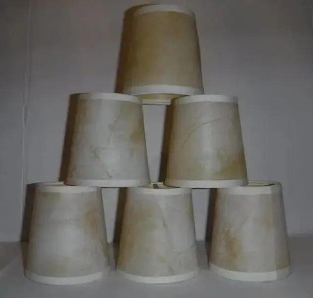 Marbled Parchment Chandelier Shades – Set of 6, 3" Top x 4" Bottom x 4" Height
