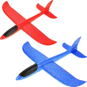 17.5" Toy Throwing Foam Airplane | 2 Pack of Foam Gliding Airplane | Outdoor Sports Toys and Party Favors Bubble Plane Hand Throw flying  spinner