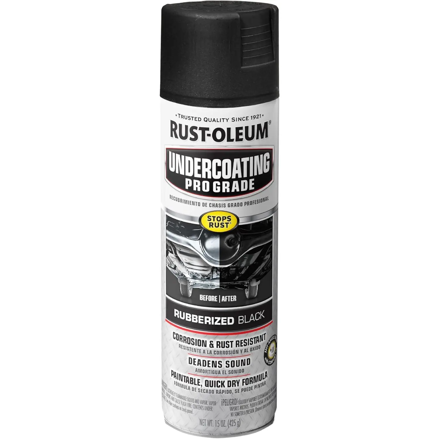 Rust-Oleum 248656 Professional Grade Rubberized Undercoating Spray - 15oz Coating Agent, Sound Deadening, Corrosion Resistant Rubberized Coating for Automotive & Motorcycle Paint Care