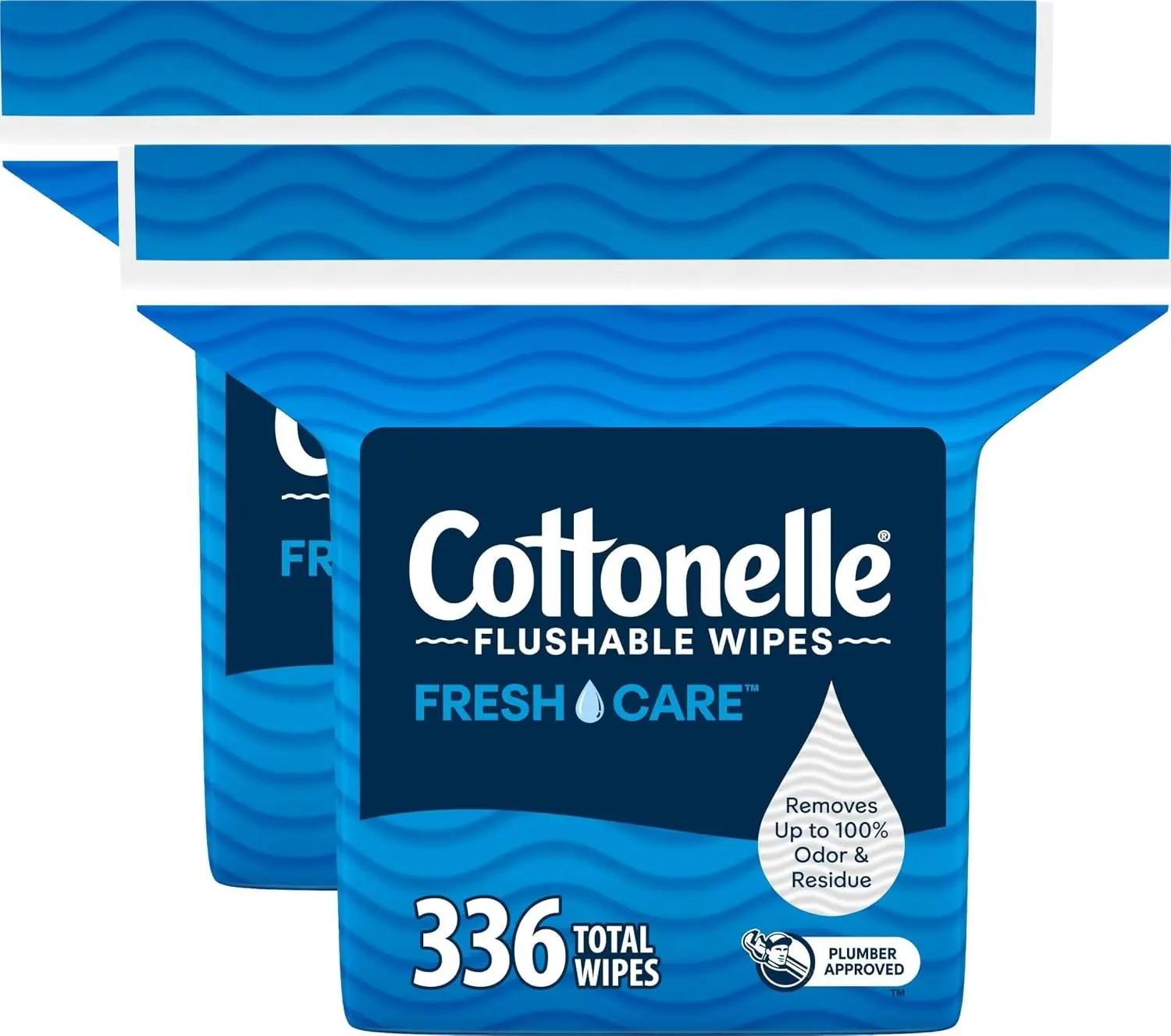 Cottonelle Fresh Care Flushable Wipes, 2 Packs, 168 Wipes per Pack