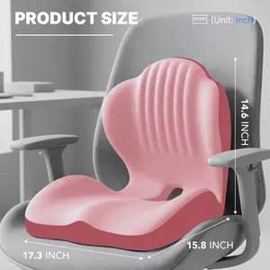 Memory Foam Seat Cushion with Ergonomic Lumbar Support – Relieve Back & Hip Pain, Improve Posture, Pressure Relief for Office Chair, Car & Home, The Most Thoughtful Gift for Friends & Coworkers