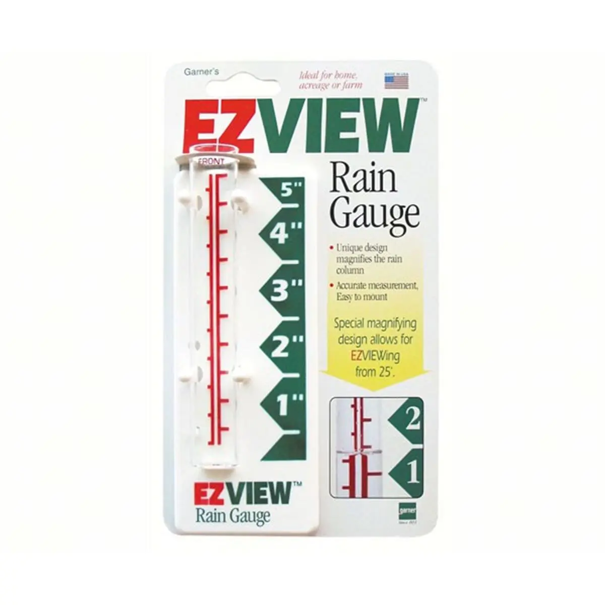 Headwind Products HEAD8200188 Ez View Rain Gauge, Magnified Scale Physical Measuring Tool for Weather Monitoring