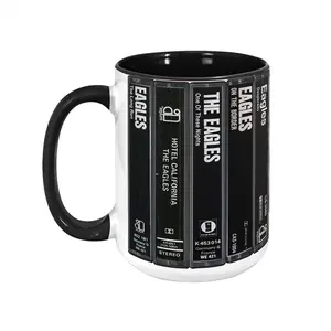 [SALE UP TO 51%] Eagles Cassette Tape Mug, Retro Album Spines Coffee Cup, Classic Rock Band Fan Gift, Hotel California Decor