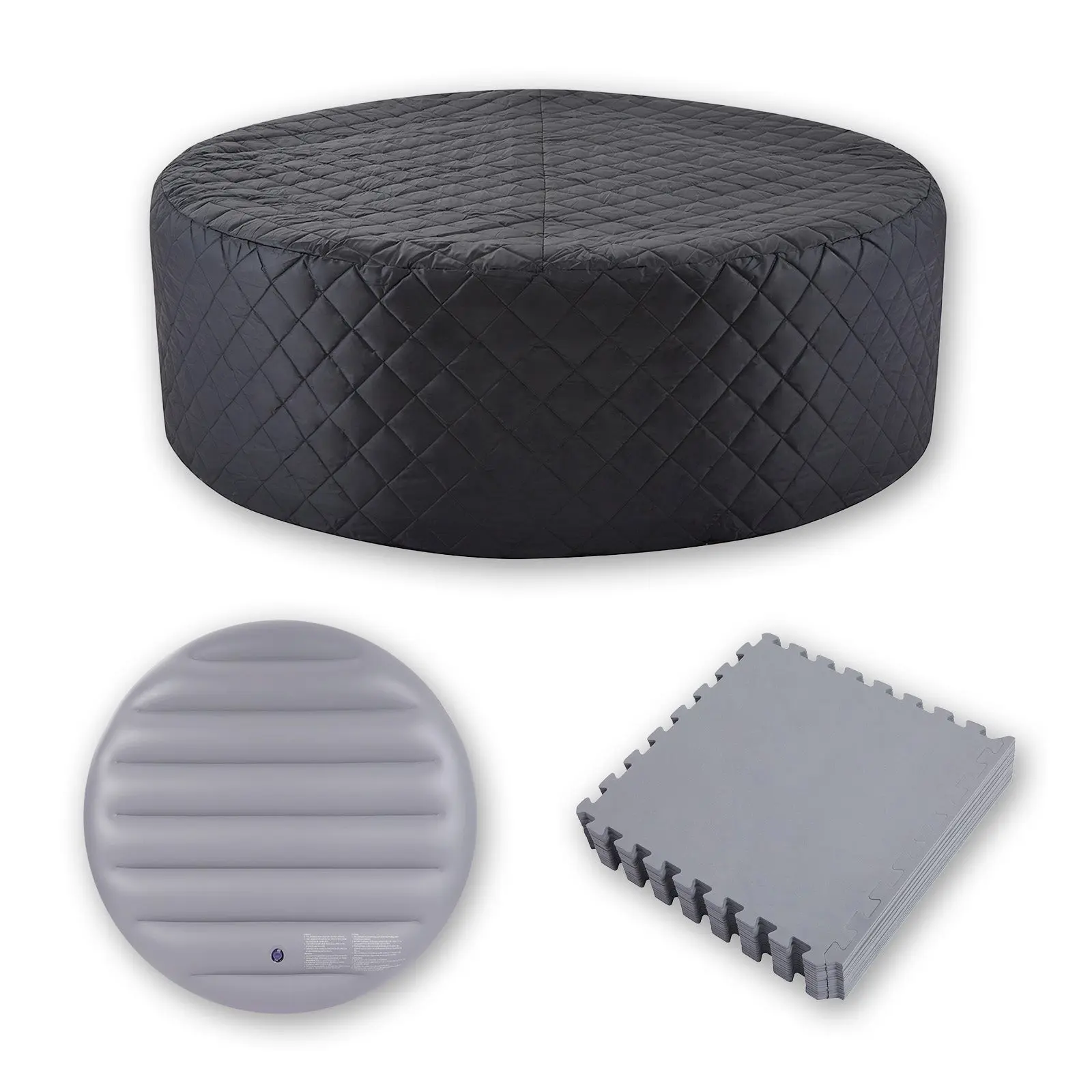 Relxtime Insulation Suit for 4-6 Person 82 inch Round Hot Tub Spa, Inflatable Cover Round Top Lid, Round Thermal Cover & Thickened Mat, Waterproof, Energy Efficiency Saving FathersDayGift Inflatable Pool Float Inflatable Pool