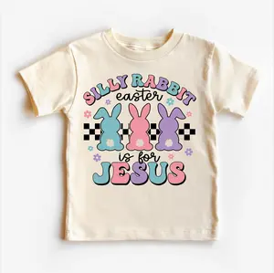 Silly Rabbit Easter Is For Jesus Kids T-Shirt, Toddler Christian Easter Graphic Tee, Youth Religious Holiday Shirt, Cute Bunny Sunday Gift
