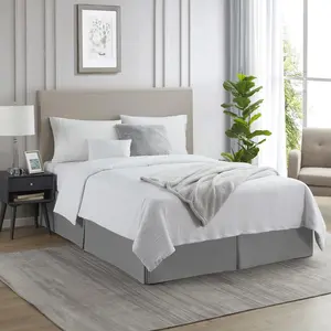 NESTL Premium Double Brushed Underbed Skirt - Aesthetic, Lightweight Premium Bed Skirt, Machine Washable Bedding Accessory for Bed Sets, Bedrooms, Aesthetic Bed Skirts, Premium Bed Skirts