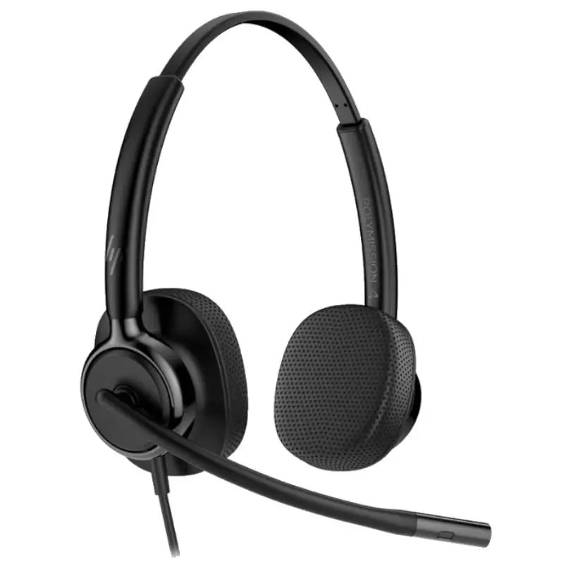 Hewlett-Packard C01B6AA-AC3 6.5 ft. Poly Mission 425 Stereo USB Wired Headset - WW