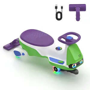 FanttikRide N10 Pro Electric Wiggle Car with Pedal, Type-C Rechargeable Battery, One-Click Detachable Mop, GlideWiz, Anti-Rollover, Flashing Wheels, Bluetooth, for Ages 3 and Up, 150 Lbs