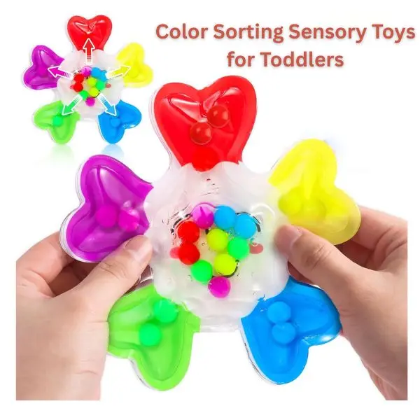 Color Sorting Sensory Toys for Toddlers – Fine Motor Skills Educational Games for Kids Ages 3-7, Montessori Preschool Learning Toy, Travel Activity Gift for Boys and Girls