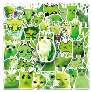 50pcs Alien Cat Funny and Cute Cat Series Stickers, Office Supplies and Notebook Accessories, Suitable for Scrapbooks, Diaries, Laptops, Water Bottles, Cars, Car Decorative Sticker, Etc., Based on A Design Based on Belief.
