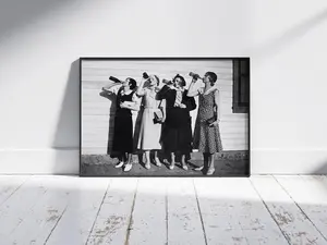Women Drinking Beer - Black and White - Photo Print- Pre Prohibition Era Photo - Bar Decor Art - Vintage Wall Art