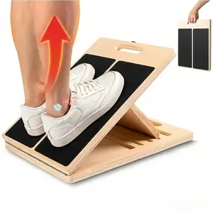Adjustable Wooden Slant Board for Calf Stretching - 5 Levels Incline Board for Plantar Fasciitis, Achilles Tendonitis Relief, Ankle & Foot Stretcher for Physical Therapy, Home Gym Leg Stretch Equipment Cervical Lumbar Bench