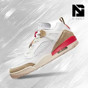 NIKE Air Jordan Spizike Low White Desert Camo Men's Sneakers - Vintage-Inspired, Shock-Absorbing Shoes for Back-to-School, Running, and Streetwear FQ1759-105