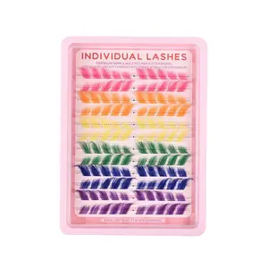 Newest Colors DIY Segment False Eyelashes, 6 Colors Cluster Eyelashes, Reusable Colorful Fox Style eyelashes, Portable, Easy to Carry, Multiple Uses, Eyelashes Extensions, Beginner Friendly Lashes