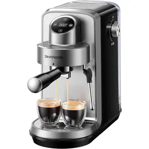 SHARDOR Espresso Machine 20 Bar, Touchscreen Expresso Coffee Machines with Steam Milk Frother for Home, Espresso Coffee Maker for Cappuccino, Latte, 40oz Removable Water Tank, Silver & Black