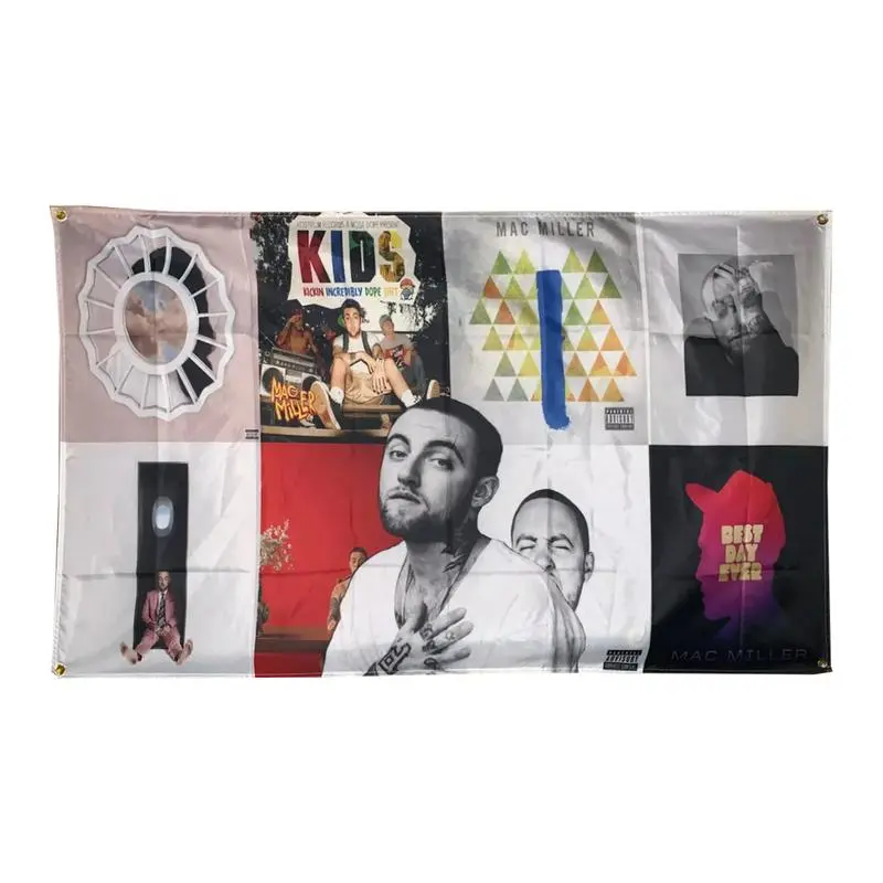 Mac Miller Music Album Collage Cover Tapestry, Aesthetic Wall Decor with Room Inspo for Bedroom & Cool Room Home Supplies Wall Hanging