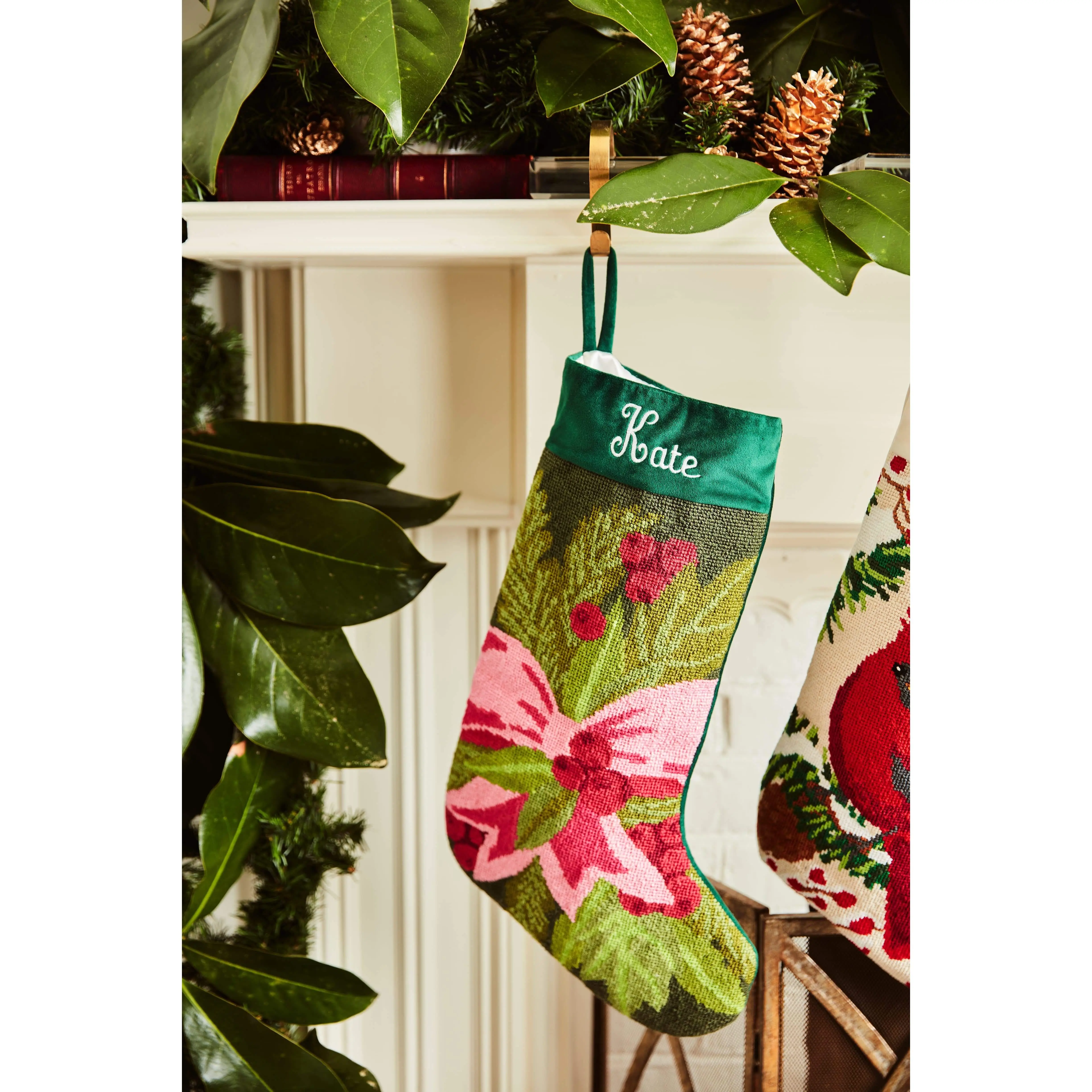 PREORDER FOR 2026: Holiday Greetings Full Size Needlepoint Christmas Stocking