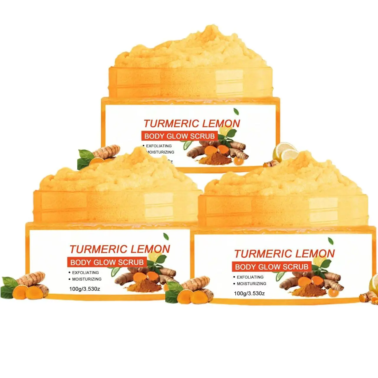 Botanical Turmeric Body Scrub, Gentle Daily Exfoliator for Glowing Skin, Cleansing Polish for Dullness & Uneven Tone, Body Care, Natural Ingredients Body Scrubs