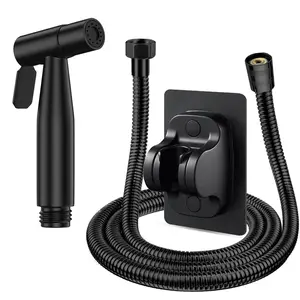 Stainless Steel Sprayer Set, 1 Set Including Modern Bidet Sprayer & 1.5m Hose & Punch Free Holder, Bathroom Gadgets for Home & Hotel