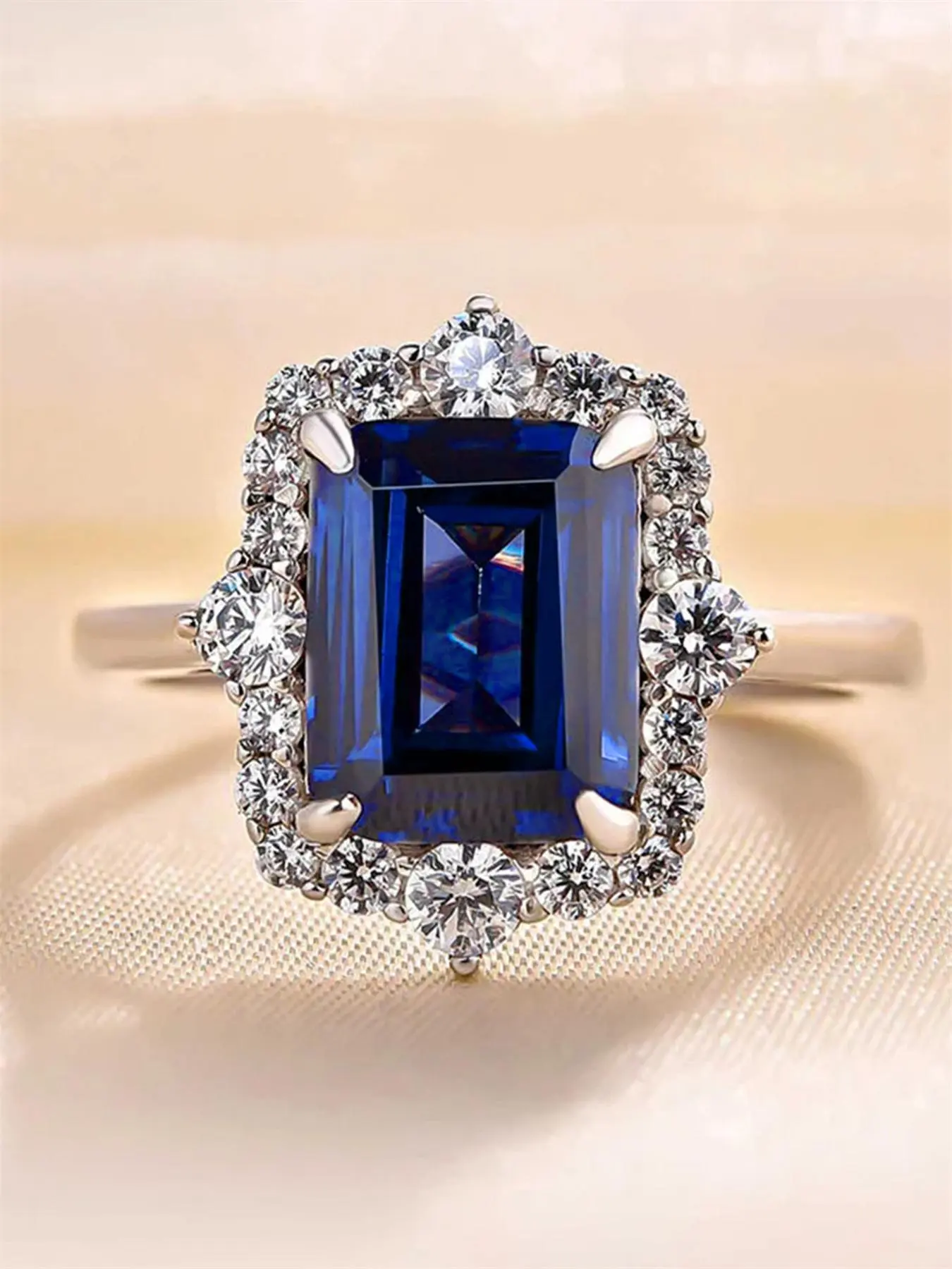 Fashion Rhinestone Decorated Ring, Elegant Trendy Embellished Statement Rings for Women, Fashion Luxury Jewelry for Wedding Party, Bridal Engagement Ring, Marriage Ring