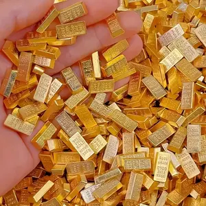 100pcs Mini Alloy Golden Bars Figure 11x6mm - Feng Shui Wealth And Prosperity Decoration, Lucky Charms For Home And Office, Perfect Gift For St. Patrick'S Day, Easter, Ramadan