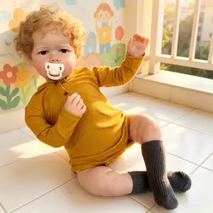 28-in Reborn Baby Doll, Toddler Real Life Toy with Blonde Hair & Brown Eyes, Soft Cloth Body, Doll Accessories Set, Soft Cuddly Gift for Collectors