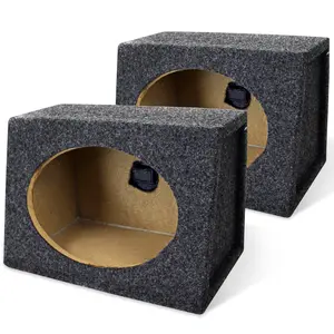 QPower Angled Style 6 x 9 Inch Car Audio Speaker Box Enclosures, 2 Speaker Boxes