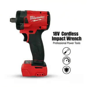 Milwaukee M18 18V Brushless Impact Wrench 1/2" 300Nm 4-Mode Torque Cordless Kit with Charger & Tool for Auto Truck Repair