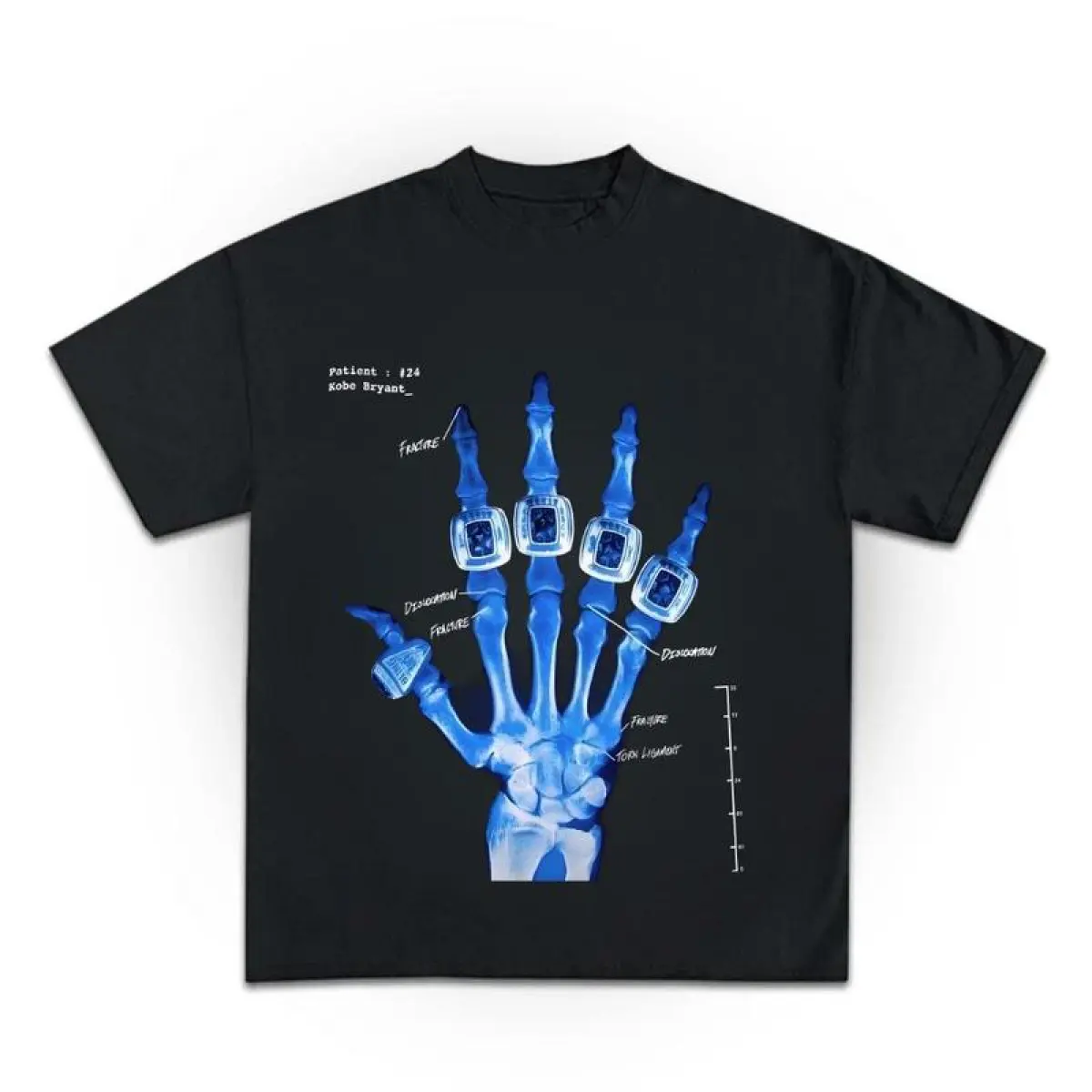[ Cotton] Kobe Bryant Broken Not Beaten X Ray Rings Blue Vintage Bootleg Graphic T Shirt Streetwear BLUEFashion 	   Unisex T-shirts M-5XL