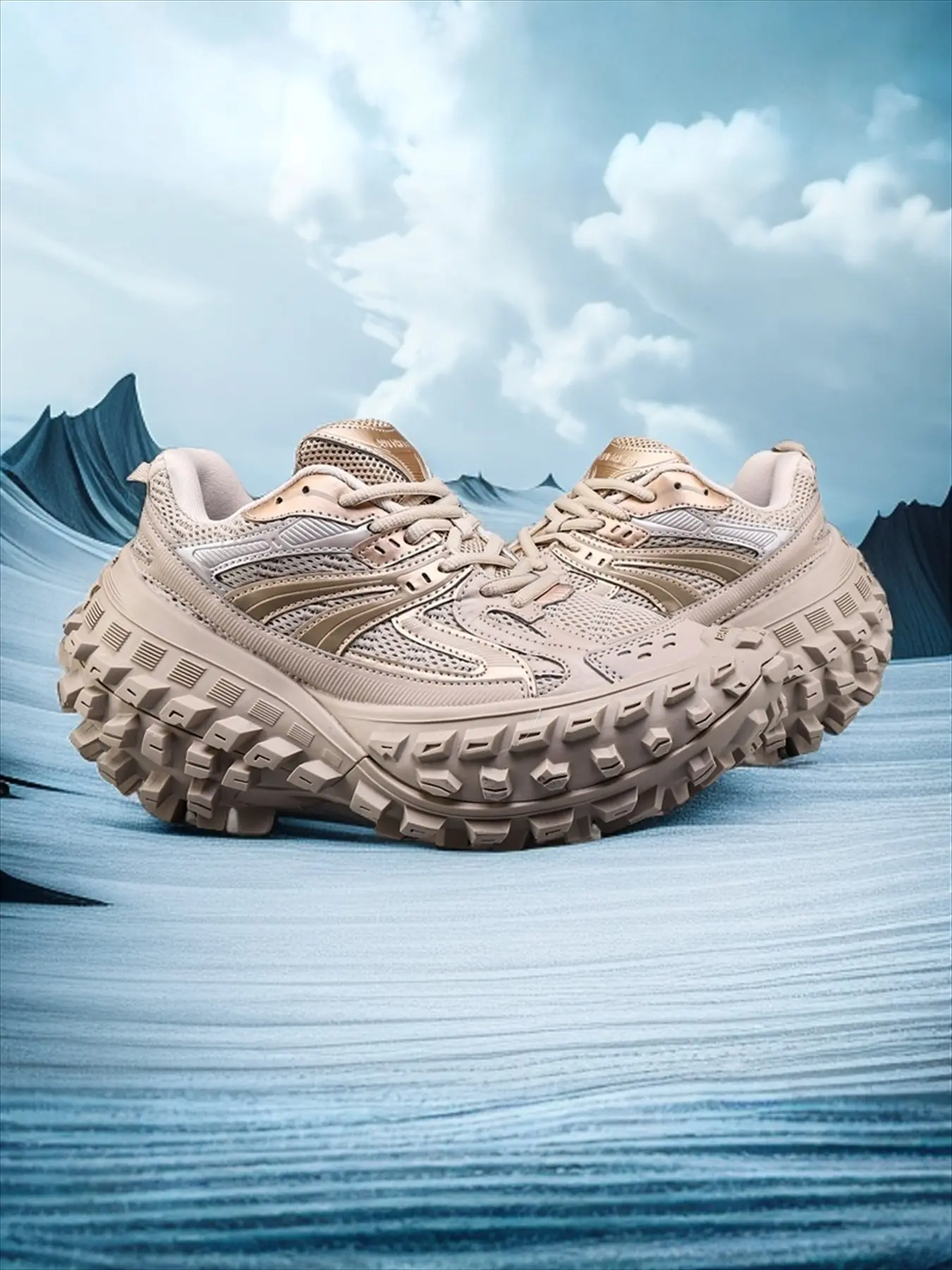 Parisian Style Couple Dad Shoes, Warrior Mesh Thick Sole Height Boost, Unisex Streetwear Athletic Sports Shoes, Casual Sneaker Trainer All-Season Footwear