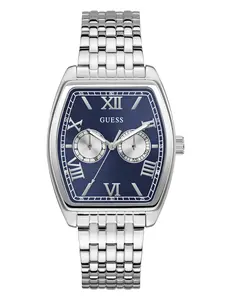 GUESS Male Silver-Tone Multifunction Watch
