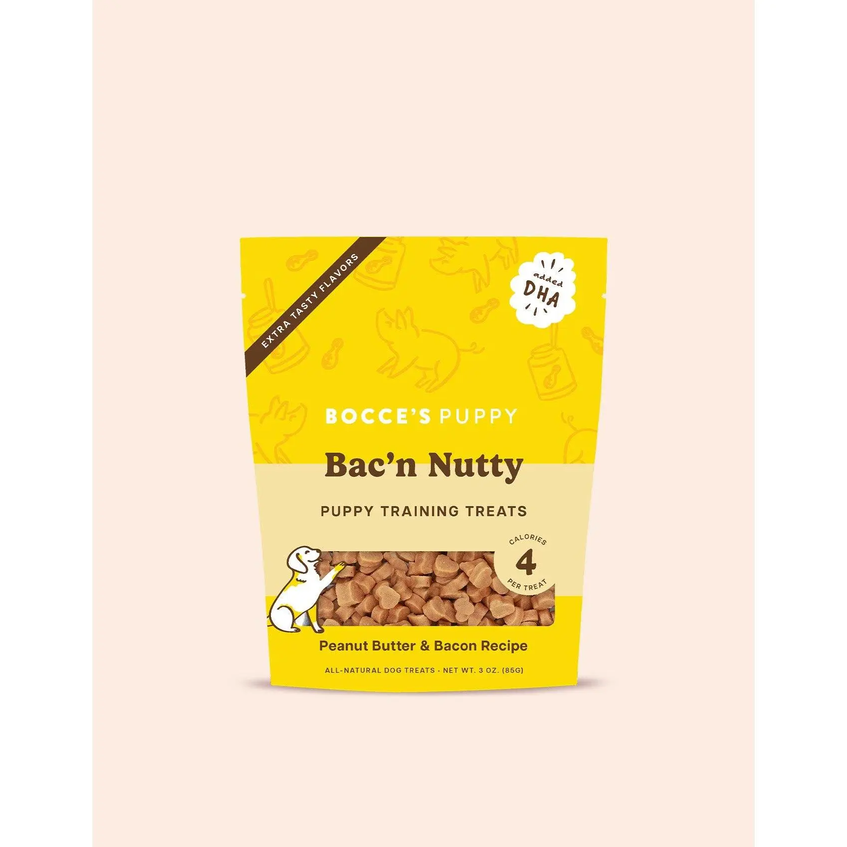 Bocces Bakery Bac N' Nutty Puppy Dog Training Bites with DHA for Brain Development