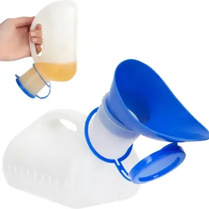 Women Urine Leak-Proof Portable Funnel 32oz (about 907g), Durable Urination Device with Lid, Ideal for Emergency Urine Analysis, Travel, Car, Camping, Camping Gear, Travel Accessory