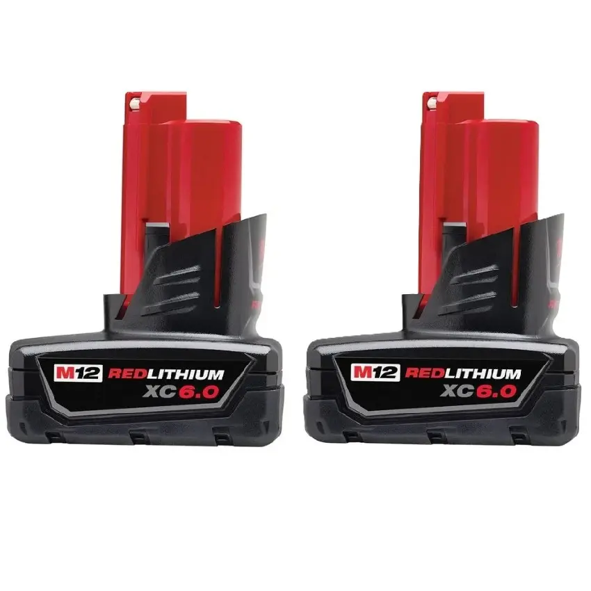 Milwaukee 48-11-2460 M12 REDLITHIUM XC 6.0Ah Extended Capacity Battery - 2 Pack