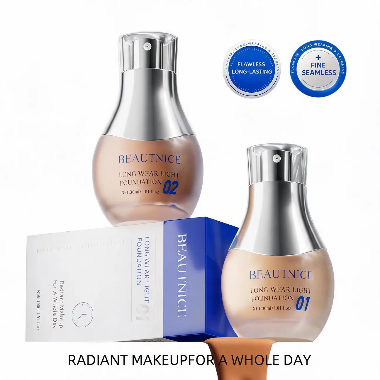 Long Lasting Foundation Liquid Makeup Lightweight Full Coverage Base for Women Daily Wear Face Foundation Natural Matte Finish Oil Control Smooth Blend Beauty Cosmetic