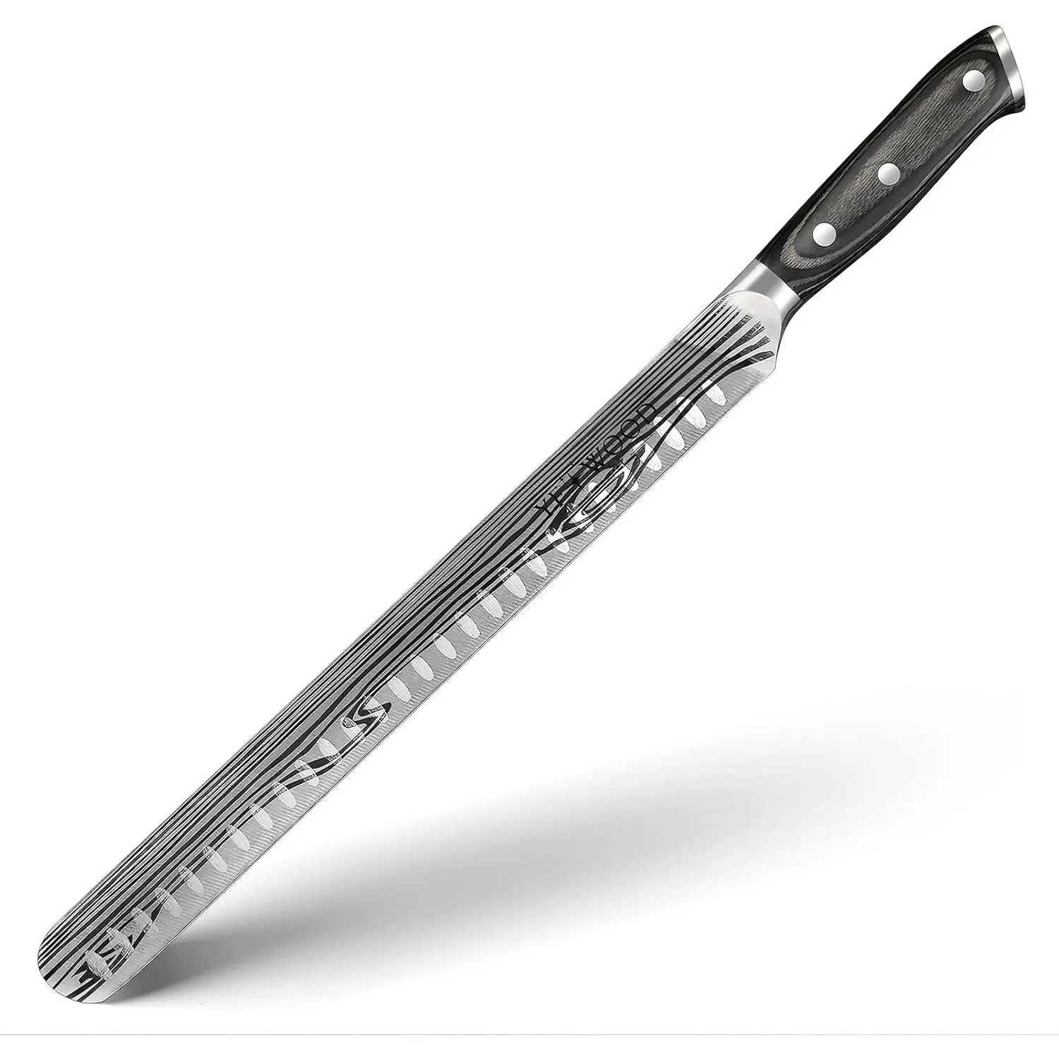 Slicing , 12 Inch Brisket , High Carbon Stainless Steel Super  Carving Knifes for Meat , Fruit , BBQ, Turkey, Full Tang,  Handle Design