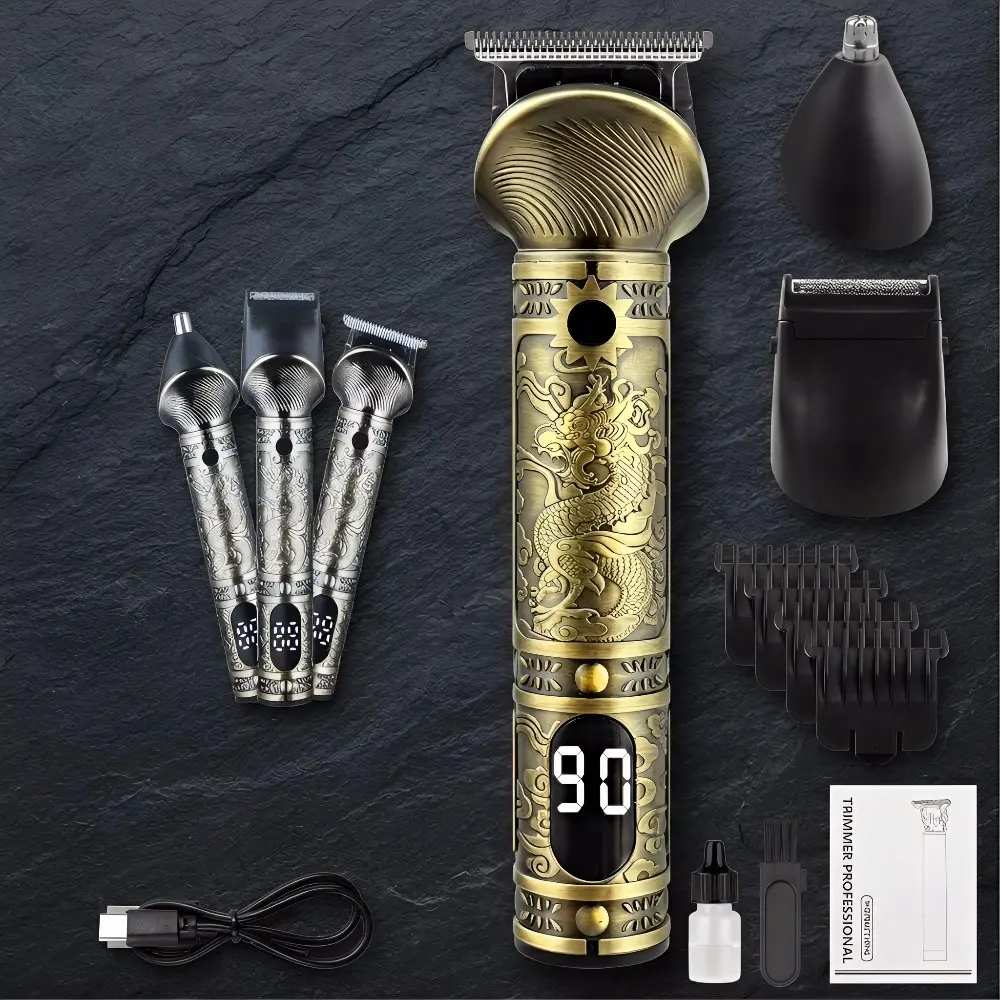 3-in-1 Multifunctional Hair Clippers Set - Cordless Barber Trimmer with High-Definition Display Screen, Suitable for Home Personal Care, Practical Gift for Men