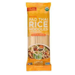 Lotus Foods Organic Brown Rice Pad Thai Noodles - Asian Style Noodles for Stir Fry, Gluten Free, Vegan, Whole Grain, Non GMO, Serve Hot or Cold - 8 Oz (Pack of 1)