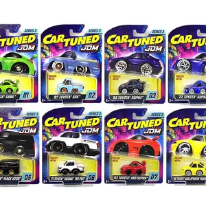 CarTuned 1:64 JDM Tuners Series 3 Assortment Set of 8 Cars - Diecast Metal Collectible Models for Kids Ages 6+